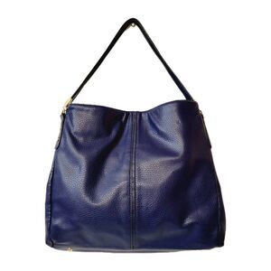 Anne Klein Kick Start  Cobalt Blue Faux Leather Satchel Shoulder Bag